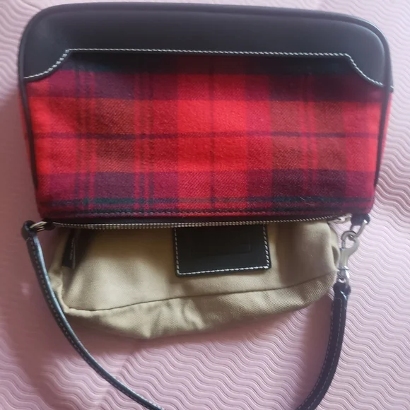 Coach Y2K Vintage Tartan Plaid Wool Mini Bag  Demi Shoulder Purse Holiday Grunge - Picture 9 of 14